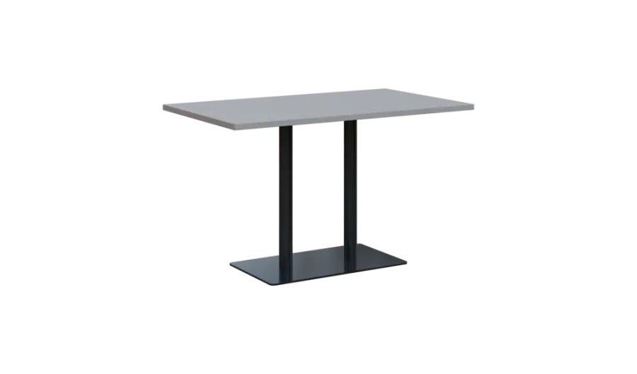 RGT 52 stůl hranatý, noha trubková, černá, deska 25 mm, široký 1200 mm, šedá